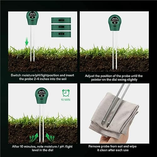3in1 Bodentester Blumen Bodenhygrometer pH-Meter Bodendetektor Wolf Handstreuer Für Dünger – Bild 3