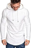 Vista 3 de Moderna sudadera deportiva de vellón con capucha, para hombres, jersey de lana unicolor sin botones.