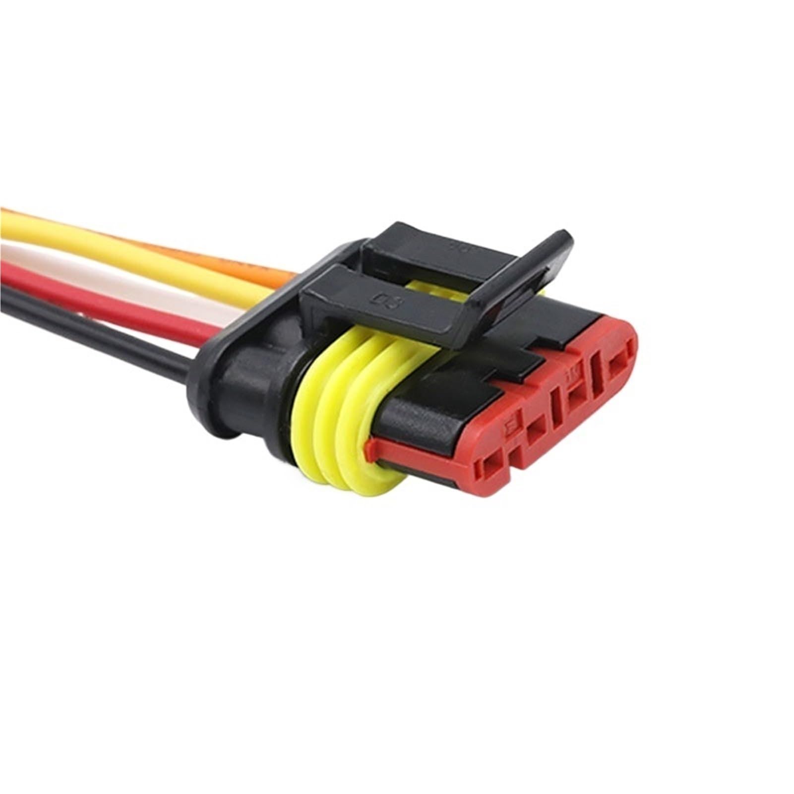 5/20/100 juegos de conectores eléctricos AMP para automóvil, enchufe impermeable de 1 a 6 pines, terminal HID, conversión macho hembra con cable de 15 cm (4p hembra 282088-1,100 juegos)