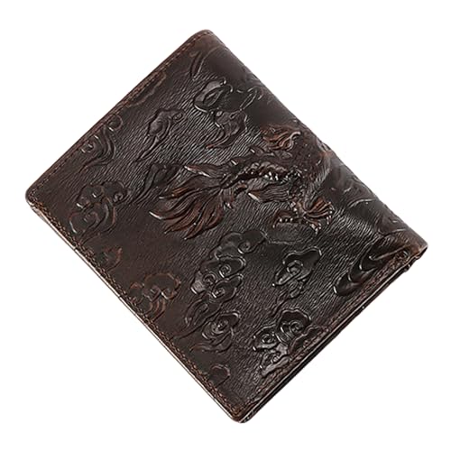 Image of Leather Dragon Wallet for Men Vintage Credit Card ID Bifold Cool Pocket Wallets for Cash