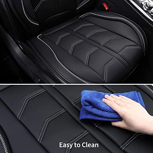 Coverado Front Seat Cover, Waterproof Seat Covers, Leather Car Seat Cushion, 2Pcs Universal Seat Covers For Cars, Car Seats Protector, Black Car Seat Covers, Seat Covers Fit For Most Vehicle, Truck #TOP1