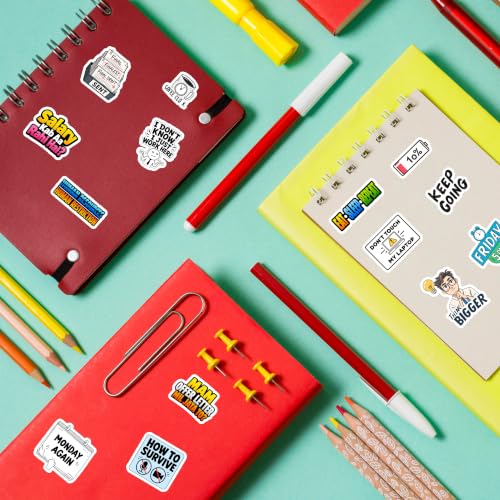 Image of Corporate Life Vinyl Sticker Pack of 65 | Waterproof Funny Office & Work Meme Stickers for Laptop, Water Bottle, Notebook, Journal, Phone, Desk, Helmet & Suitcase | Employee, Manager & Productivity