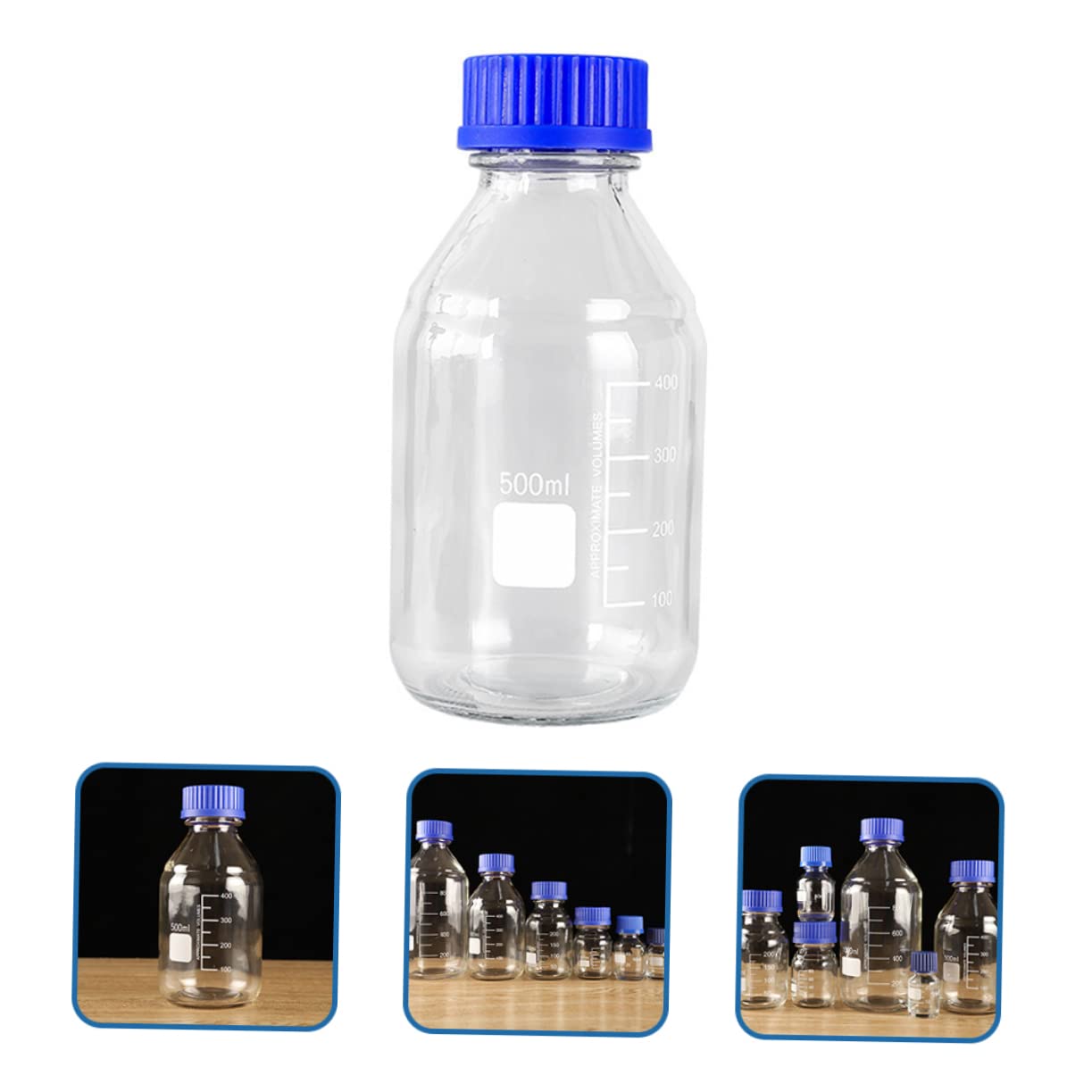 VALICLUD Glasreagenzflasche 500ml mit Schraubverschluss für Labor