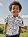 COSLAND Boys Zebra Cotton Polo Shirt Kids Animal Print Short Sleeve Top, Black, Small