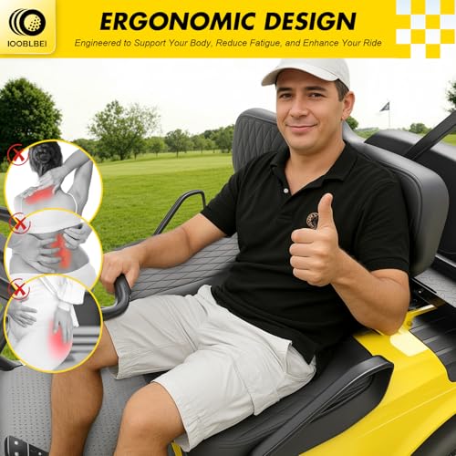 Upgrade EZGO Diamond Front Seat Cushion and Backrest Set for TXT&Medalist 1994-2013 Models, Golf Cart Front Seat Replacement Cushion, Soft & Comfortable Golf Cart Seat Bottom and Back Cushion Assembly
