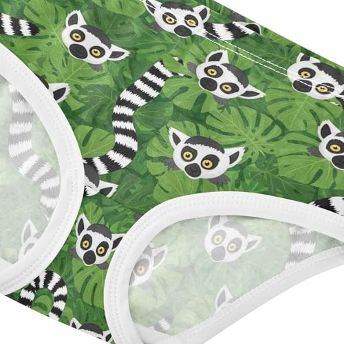 Joisal Cartoon Lemur Leaves Green Toddler Underwear Floral 2t Cotton Little Girl Panties Personalized Briefs Undies Kids4