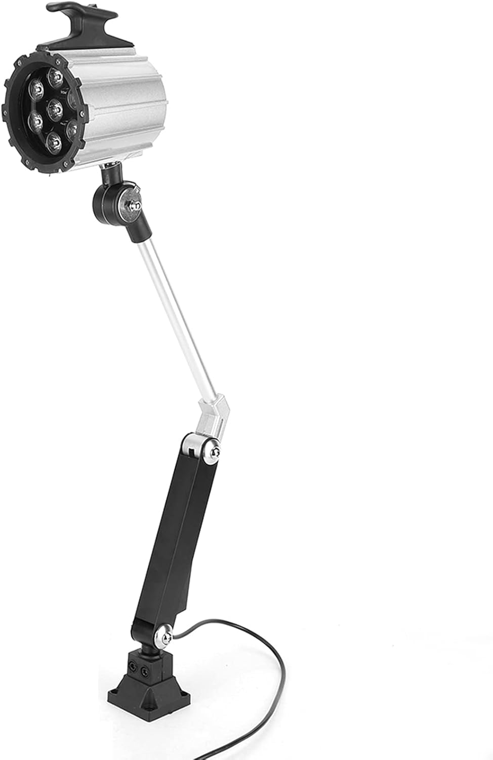Garosa Lathe Worklight, 7W 24V LED Long Arm Machine Light, Adjustable Gooseneck for CNC Milling and Drill Work (Silver Black)