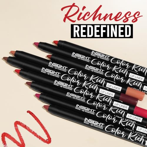 Image of INSIGHT Color Rich Lip Liner| Intense Pigment| Enriched with Jojoba Oil & Vitamin E| Defines, Shapes & Nourishes Lips | Long-Lasting |Burning Ruby -1.5g