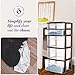 HOMZ 2-Pack Drawer Tower, 5-Tier Clear Plastic Storage Organizer Unit, Black Frame - Multi-Purpose Container Drawers for Bedroom, Bathroom, and Office Organization
