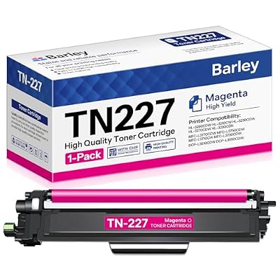 barley TN227 TN227M Toner Cartridge Compatible TN227 Toner Cartridge Replacement for Brother MFC-L3770CDW MFC-L3710CW HL-L3290CDW HL-L3210CW HL-L3270CDW Printer (1 Magenta)