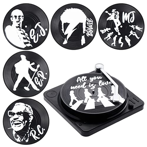 Coptiner Lot de 6 dessous de verre en vinyle avec support antidérapant et isolé pour boissons froides, chaudes, café, bière, maison et bar