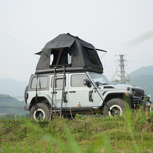 KEIKI Inflatable Rooftop Tent for 2-3 People with Ladder – Foldable, Versatile Roof Tent for Camping & Glamping, Fits SUVs, Trucks & Universal Vehicles, Black