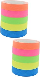NUOBESTY 10 Rolos De Fita Luminosa Fita Adesiva Colorida Fita Adesiva Amarela Fita Adesiva Rosa Fita Fluorescente Fita De Algodão Fita Adesiva Que Brilha No Escuro Fita Adesiva