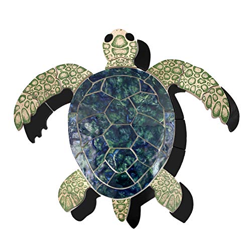 Aquatic Custom Tile Large 24' Green Sea Turtle Porcelain Swimming Pool Mosaic