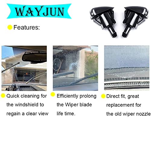 Wayjun Front Windshield Washer Nozzles - Replacement For 99-08 Corolla, 97-01 Camry, 05-10 Tacoma, Replaces Oem #: 85381-Aa010, Spray Jet Kit (Pack Of 2) #TOP2