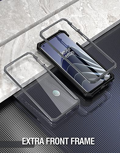 Poetic Guardian Case Designed For Oneplus 10 Pro 5G, Built-In Screen Protector Work With Fingerprint Id, Full Body Hybrid Shockproof Bumper Cover Case, Black/Clear #TOP2