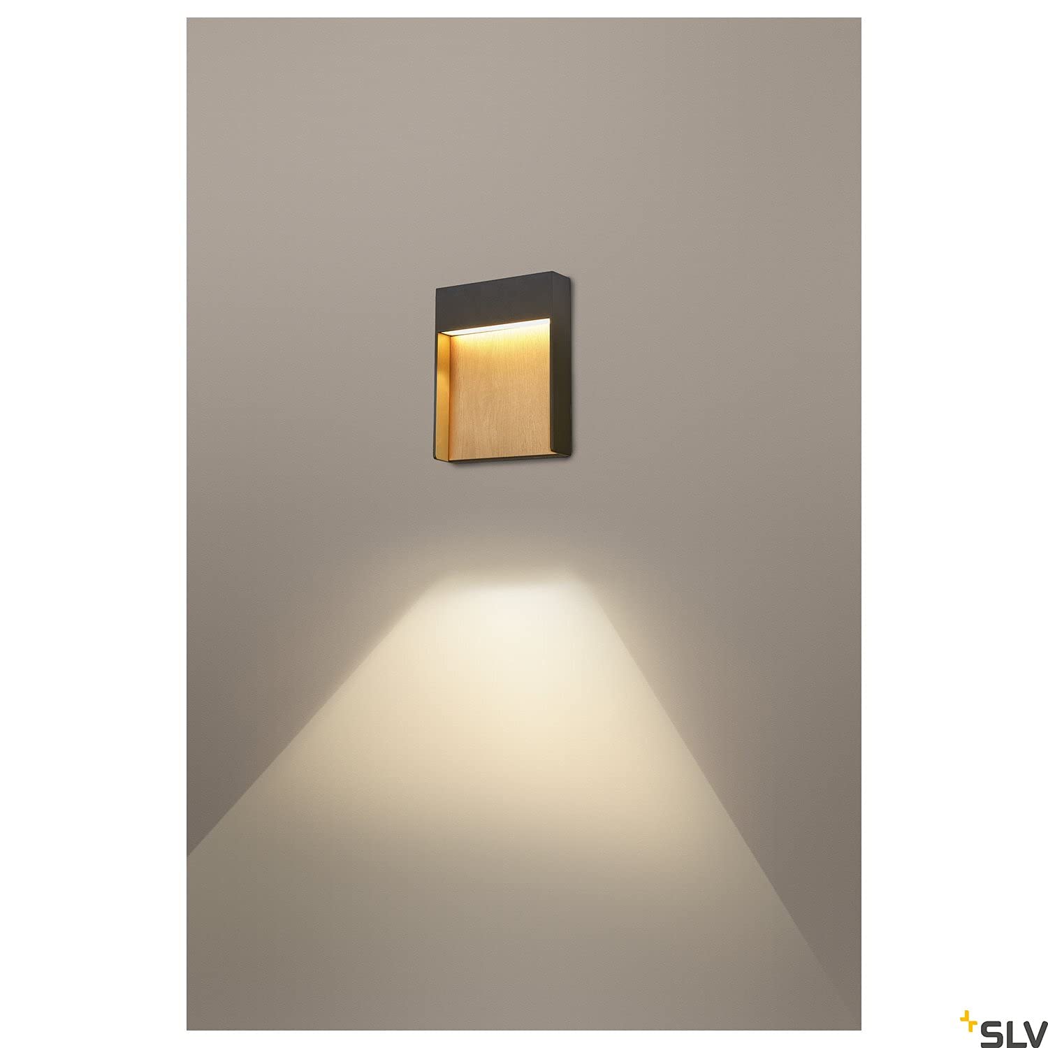 SLV LED Wandleuchte FLATT für die Außenbeleuchtung von Hauseingang, Wänden, Wegen, Terrassen, Fassaden, Treppen | LED Wandlampe, Aussenleuchte, Gartenlampe // CCT Switch (3000K/4000K), 500 Lumen, 14W