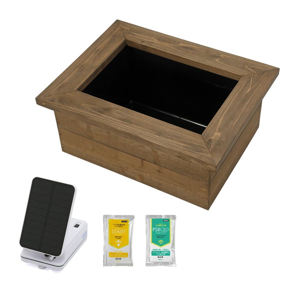 Amazon.co.jp: ビオトープ用 木製枠＋角型タライ スーパー 黒＋