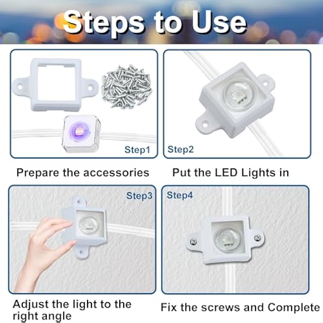 36 Set Mount for Govee Outdoor Lights H705 LED Light Mounting Bracket Clip with Screws Waterproof Mounting Clips Compatible with Govee (Model H705),Fit for 50Ft Light,White