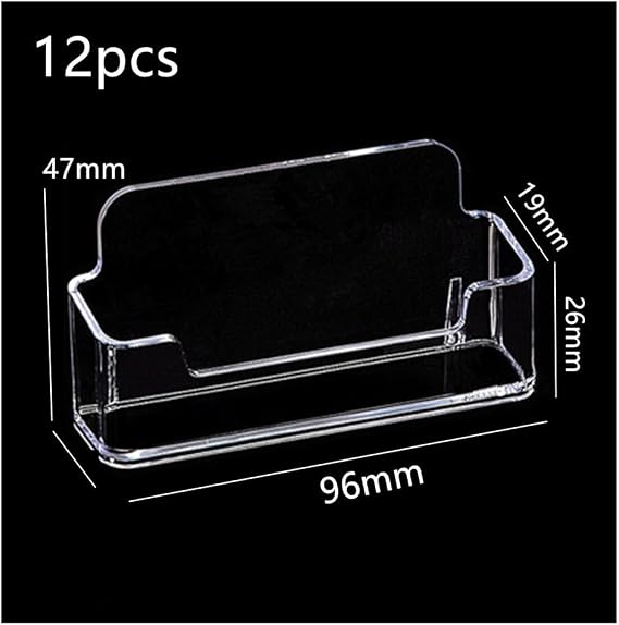 12 Pcs Clear Acrylic Business Card Holder for Table Desk Home and Office