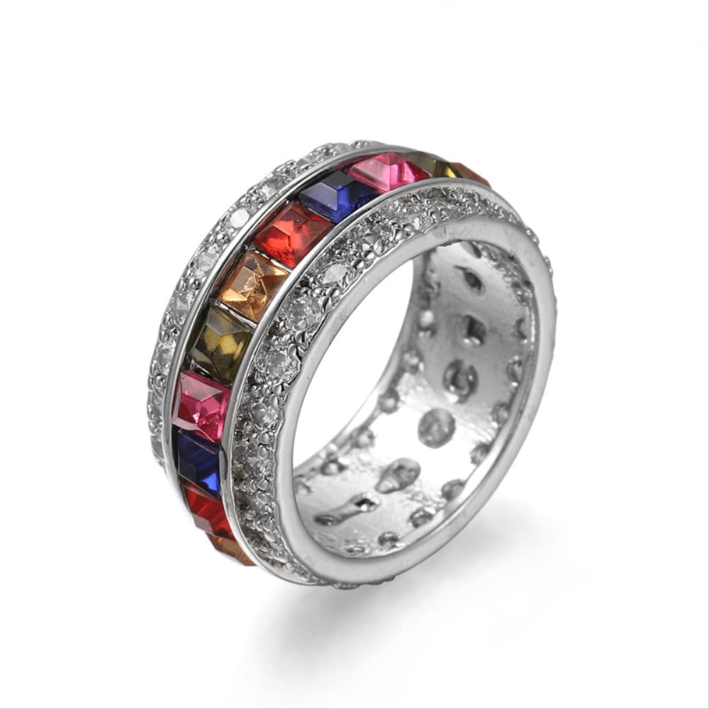 Bague 925 topaze multicolore anti-ternissement pour peau sensible - 7