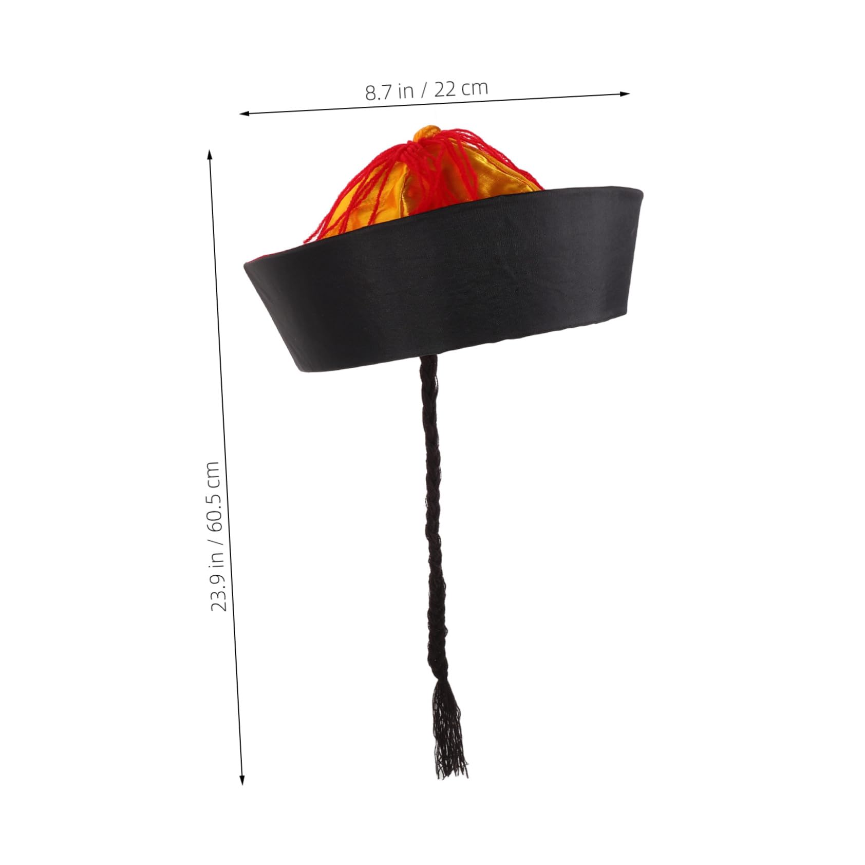 SUPVOX Chinese Hanfu Cap Traditional Cap for Costume Emperor Hat Ponytail Braid Headwear