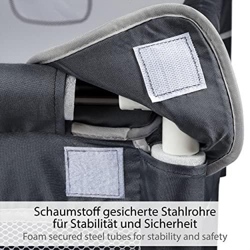 ONVAYA® Laufgitter | Laufstall für Babys | 160 x 200 cm | Schutzgitter für Kinder | Rechteckiges Krabbelgitter | Absperrgitter | Babyzaun in Grau | sicher & schadstofffrei
