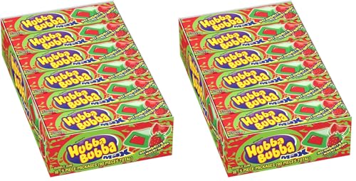 Image of HUBBA BUBBA Bubble Gum Bulk, Chewing Gum Bulk Strawberry Watermelon Flavored, 5 Pieces, Candy (Pack of 36)