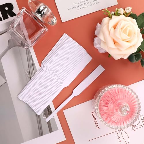 Jeffdad Einweg Parfüm Teststreifen, 200 Stück Teststreifen aus weißem Parfümpapier Parfüm Tester Streifen Aromatherapie Duft Tester Papier für Düfte ätherische Öle (Stil 1)