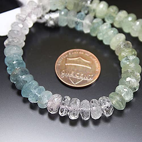Aquamarine Pink Morganite rondelle perles pierre naturelle 8mm DIY
