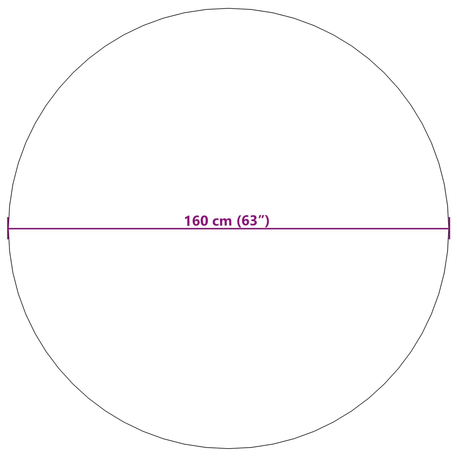 Tappeto rotondo Sirolo, per soggiorno, camera da letto, corridoio e sala da pranzo, morbido, lavabile, antiscivolo, a pelo medio, 160 cm, beige