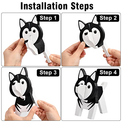 Nivofu Handmade Wood Carved Animal Eyeglass Holder, 9 Different Wooden Animal Glasses Holder, Sunglasses Eyeglass Display Stand Rack For Home Office Decoration Gift For Men Women Kids (Husky Dog) #TOP3