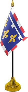 Centre Small Table Flag With Gold Base