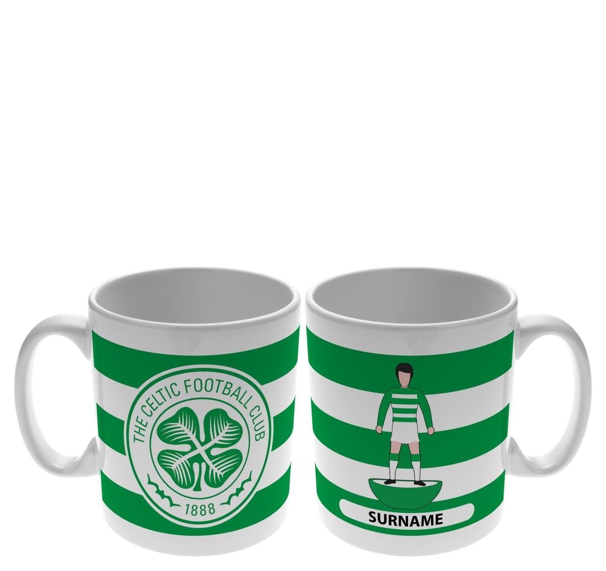 Personalised Player Figure 11oz Mug for Celtic Fans, Great for Celtic Football Supporters, Ceramic Tea Coffee Mug