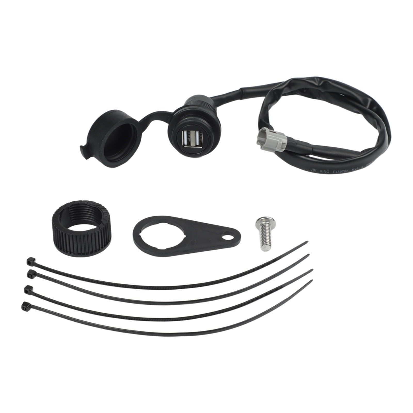 Lecreatekit Prise de charge USB pour MT-09 MT-07 XSR700 XSR900 FZ-09 Tracer 900 GT 12 V Noir