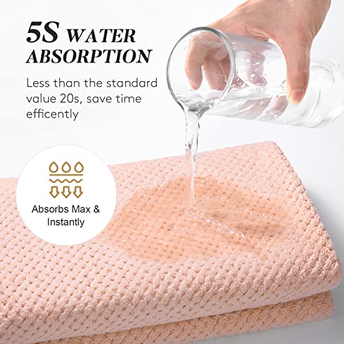 Sucedul Large Microfiber Hair Towel Wrap For Women, 2 Pack Super Absorbent Hair Drying Towel, Anti Frizz Fast Drying Hair Turbans For Long, Thick, Curly Hair, Super Soft Hair Wrap Towels Blue Pink #TOP4