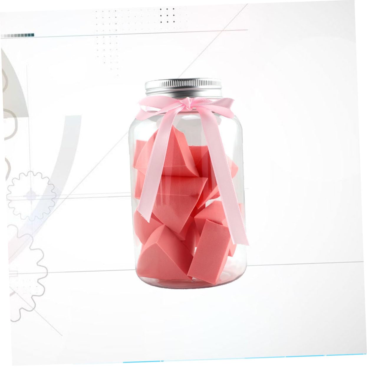 FRCOLOR 3pezzi Spugnetta Triangolare Per Fondotinta Puff Cosmetico Per Applicazione Di Polveri Confezione Per Uso Professionale e Domestico Colore Rosa Con Nastro