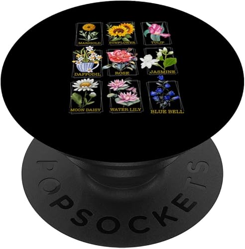 Flowers Sunflower Marigold Tulip Daffodil Rose Jasmine PopSockets Swappable PopGrip