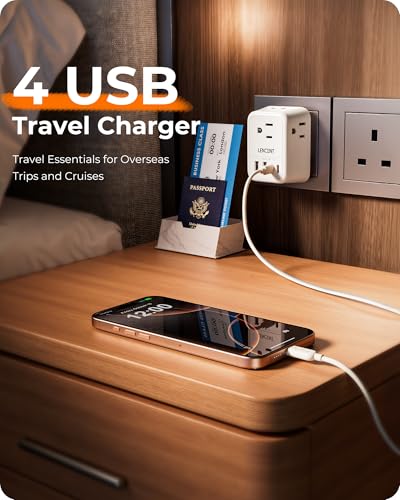 Image of LENCEN 2 Pack Foldable US to UK Plug Adapter, Type G Travel Outlet Adapter with 4 USB Charger(2 USB C), Power Adaptor for USA to Ireland Scotland Dubai Hong Kong England British Kenya London
