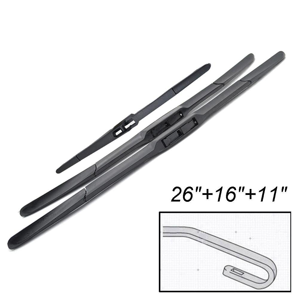 Tergicristallo Anteriore E Posteriore Tergicristallo Spazzole Set per Kia per Sorento MK3 2015 2016 2017 2018 2019 2020 2021 Parabrezza Finestra 26 "+16" + 11"