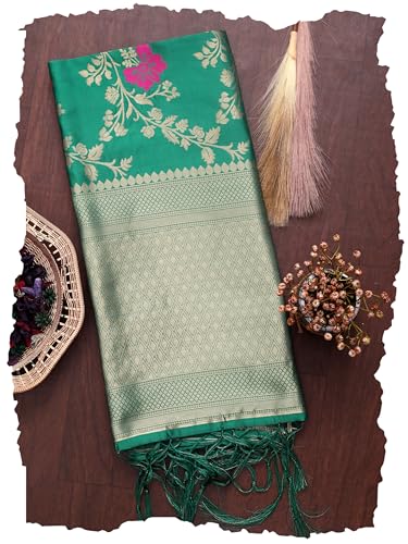 Image of DEVANGI Women's Woven Jacquard Banarasi Silk Printed Dupatta /Chunni with Meena Work, Width 1 Meter, Length 2.5 Meter
