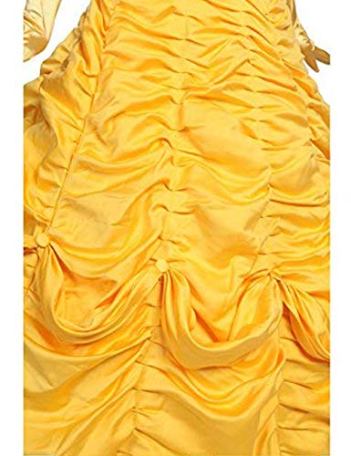 Ainiel Women's Cosplay Costume Princess Dress Yellow Satin (S, Style 1) #TOP6