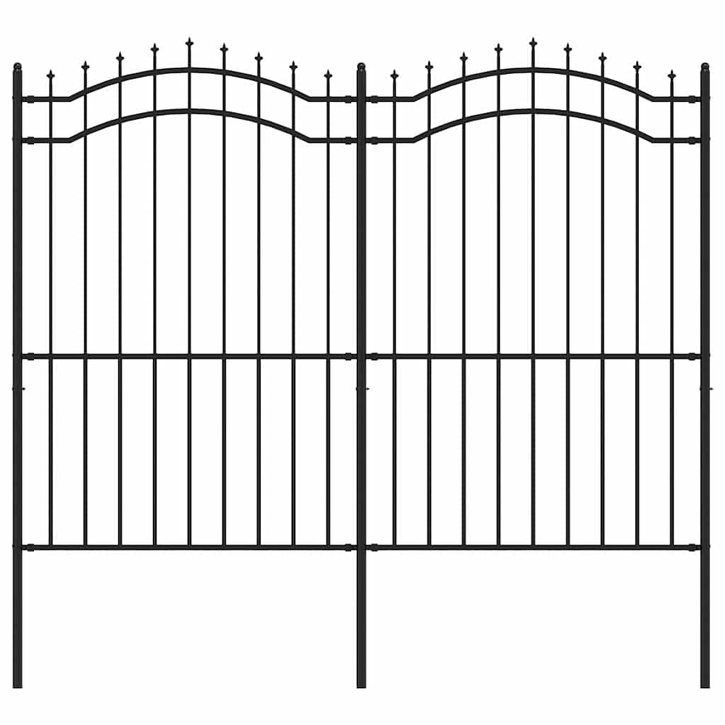 vidaXL Recinzione da Giardino Woerden con Punta a Lancia Nera 240x175 cm in Acciaio