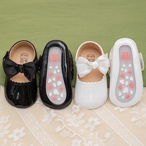 Meckior Infant Baby Girls Boys Handmade Princess Flats Toddler First Walkers Soft PU Leather Non-Slip Crib Wedding Dress Shoes2