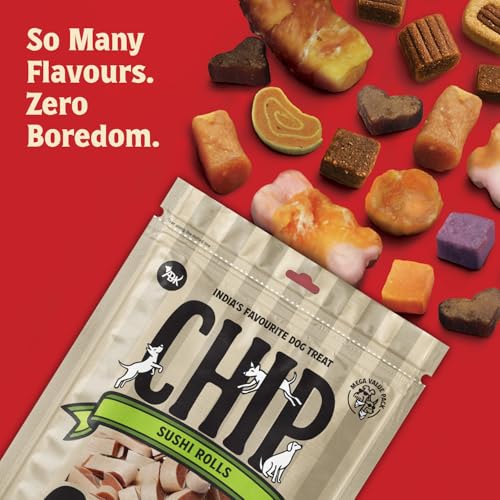 Image of Chip Chops Sushi Rolls Dog Treat are an Excellent Source of Protein and Low in Fat, Providing a Healthy Snack Option for Your Dog 250g (Pack of 2)