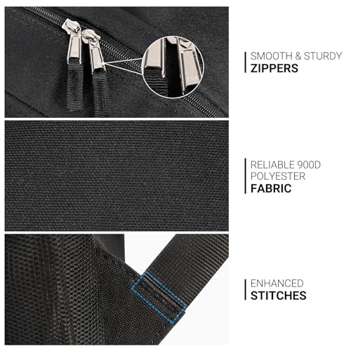 zorfin 26l black backpack for college and travel water resistant bookbag