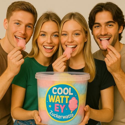 COOL WATT EY! Zuckerwatte 70g im Eimer | Süßigkeit für Kindergeburtstag, Party und Mitgebsel – Bild 6