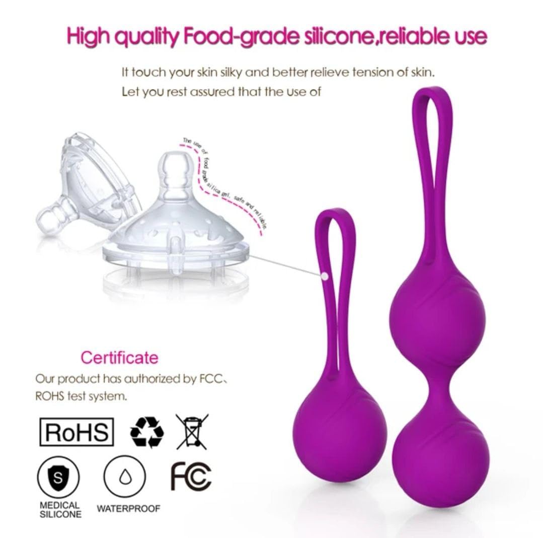 Palline Keger in silicone medico cinese 3 in 1. Palle pelviche. Esercizio di controllo della vescica e rafforzamento della parete pelvica. Rosa