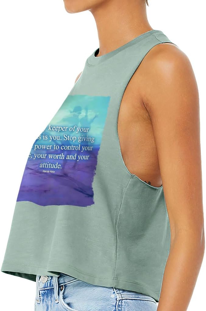 Happiness Racerback Cropped Tank - Cute Clothing - Quote Printed Clothing