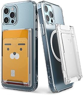 Ringke Magnetic Slot Card Holder Compatible with iPhone 13, iPhone 12 MagSafe, Slim Premium Hard PC Magnetic Stick on ID Credit Card Sleeve Attachment Phone Wallet - Clear Mist